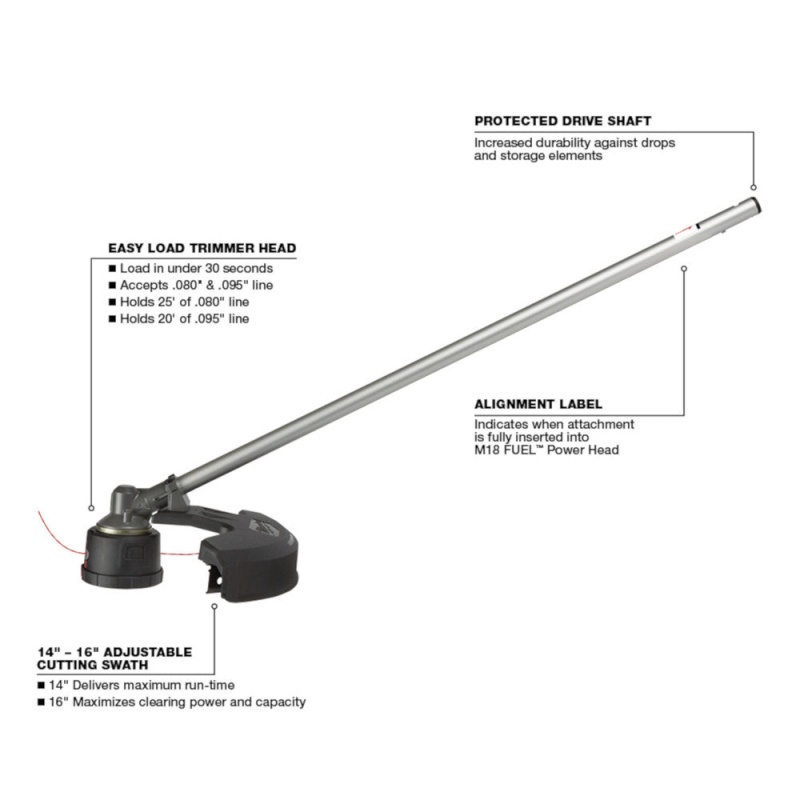 Milwaukee 49-16-2717R M18 FUEL QUIK-LOK String Trimmer Attachment - Recon - Image 3