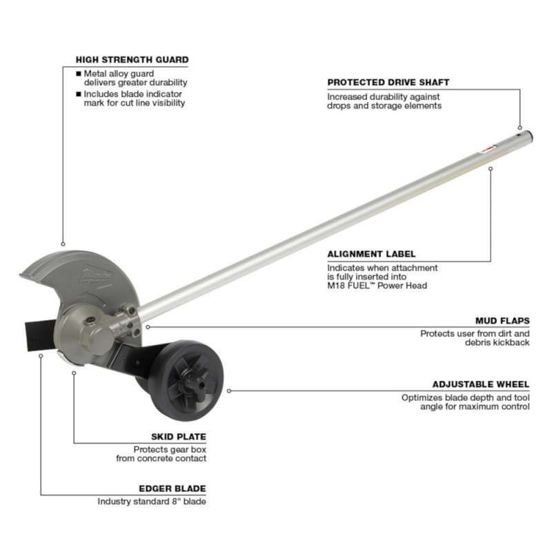 Milwaukee 49-16-2718 M18 FUEL 18V 8-Inch QUIK-LOK Edger Attachment - Image 3