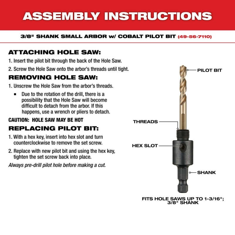 Milwaukee 49-22-3084 10 PC HOLE DOZER w/Carbide Teeth Hole Saw Electrician's Kit - Image 7