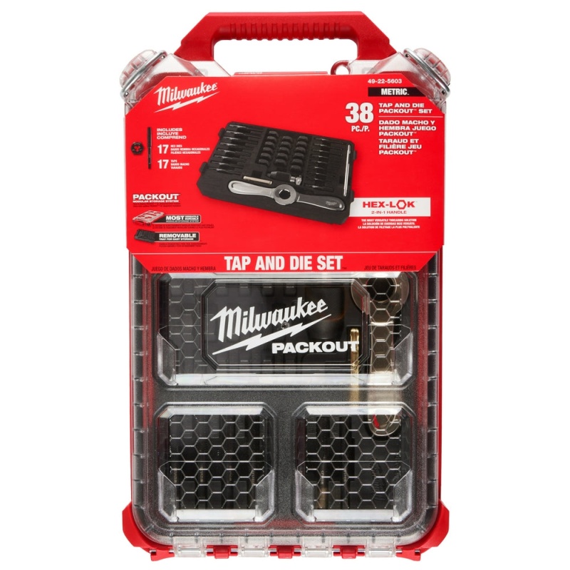 Milwaukee 49-22-5603 Metric Tap & Die PACKOUT Set w/ Hex-LOK Handle - 38 PC - Image 12