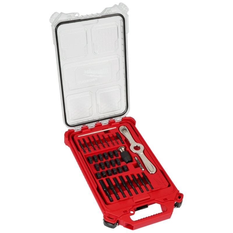 Milwaukee 49-22-5604 SAE Tap & Die PACKOUT Set w/ Hex-LOK 2-in-1 Handle - 38 PC