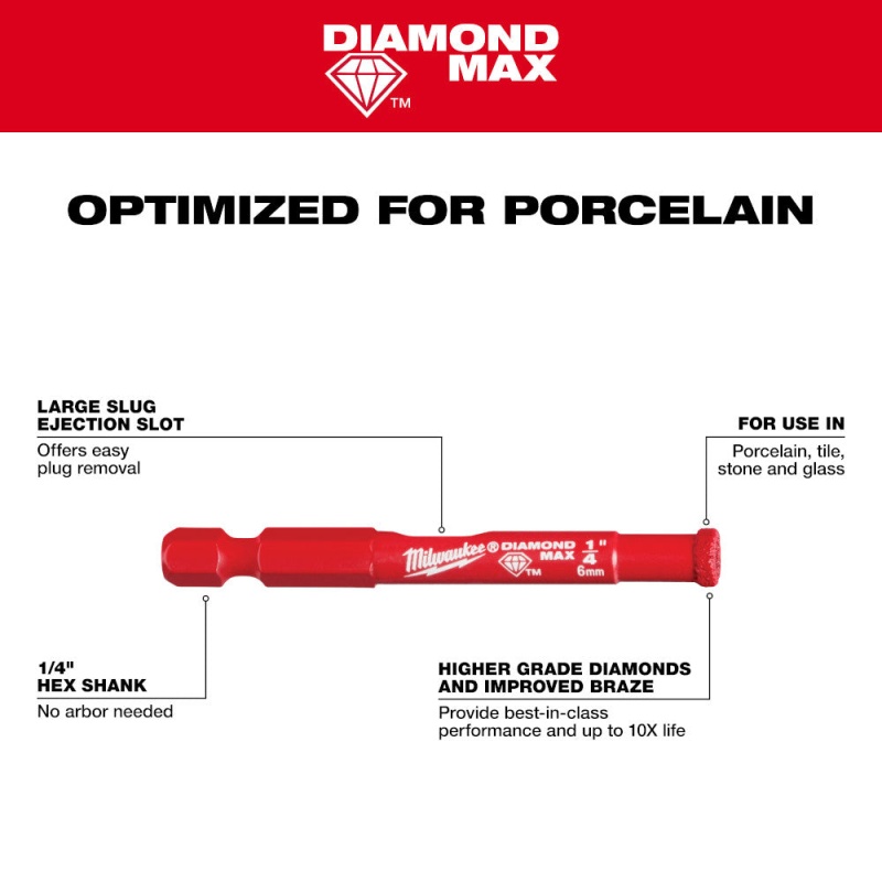 Milwaukee 49-56-0540 DIAMOND MAX 3/16" Diamond Grit Hole Saw - 10 PK - Image 2