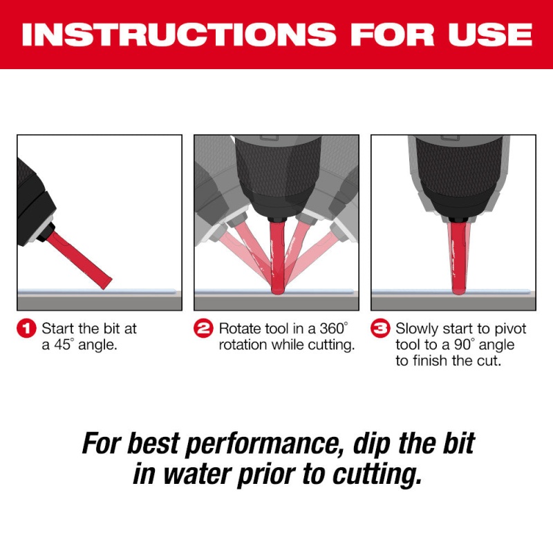 Milwaukee 49-56-0541 DIAMOND MAX 1/4" Diamond Grit Hole Saw - 10 PK - Image 5