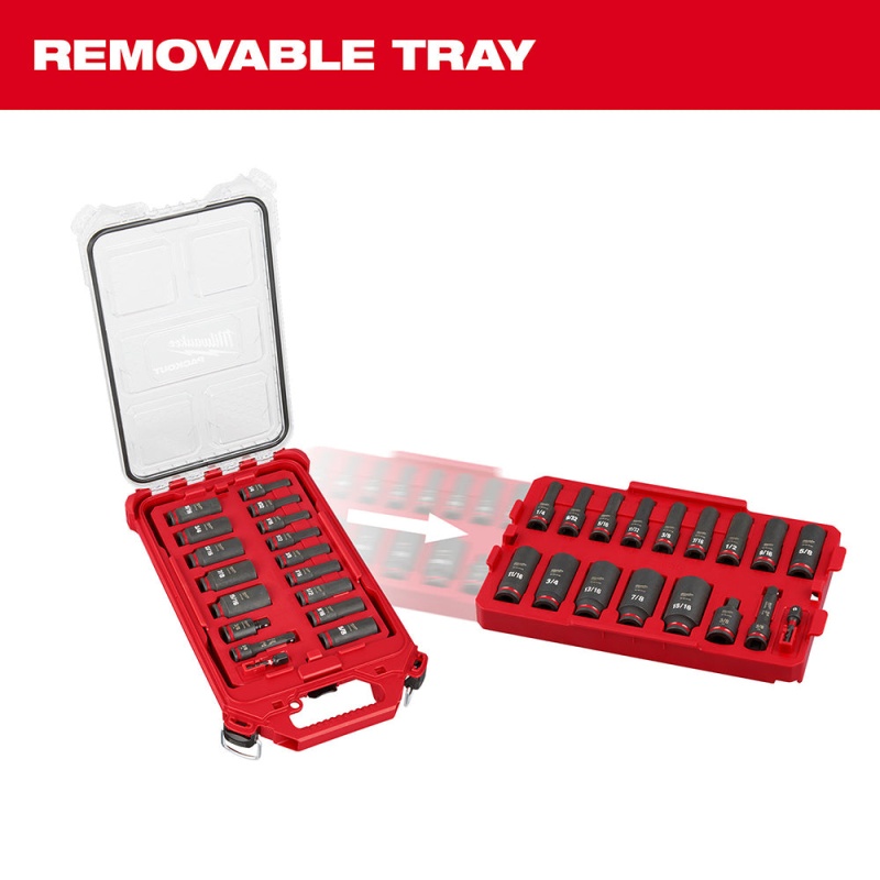 Milwaukee 49-66-6800 SHOCKWAVE 3/8?? Impact Duty Socket SAE PACKOUT Set - 17 PC - Image 8