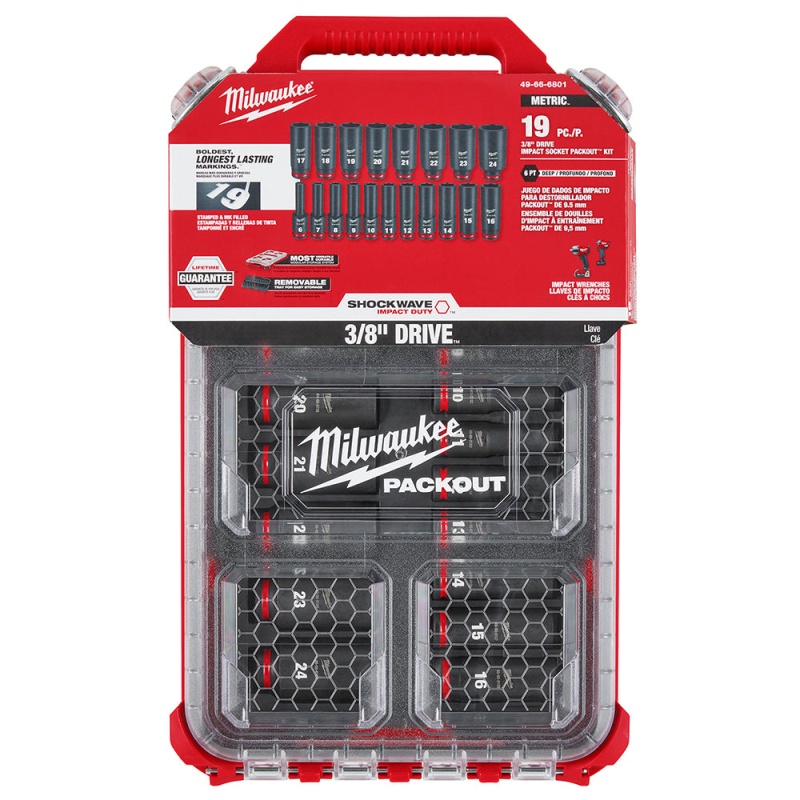 Milwaukee 49-66-6801 SHOCKWAVE 3/8?? Impact Duty Socket MM PACKOUT Set - 19 PC - Image 9