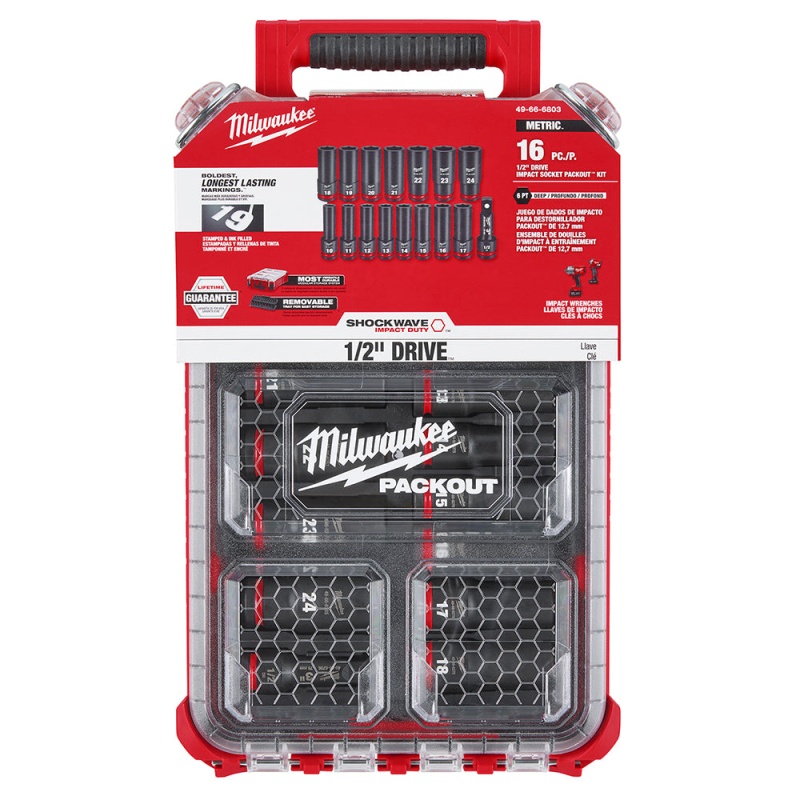 Milwaukee 49-66-6803 SHOCKWAVE 1/2?? Impact Duty Socket MM PACKOUT Set - 16 PC - Image 9