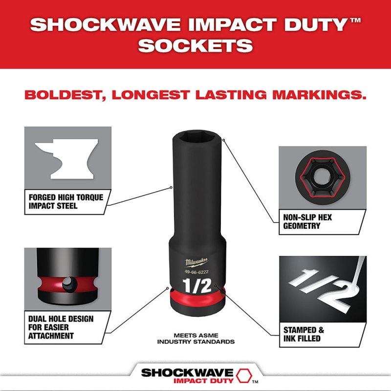 Milwaukee 49-66-6804 SHOCKWAVE 1/2?? Impact Duty Socket MM PACKOUT Set - 27 PC - Image 5