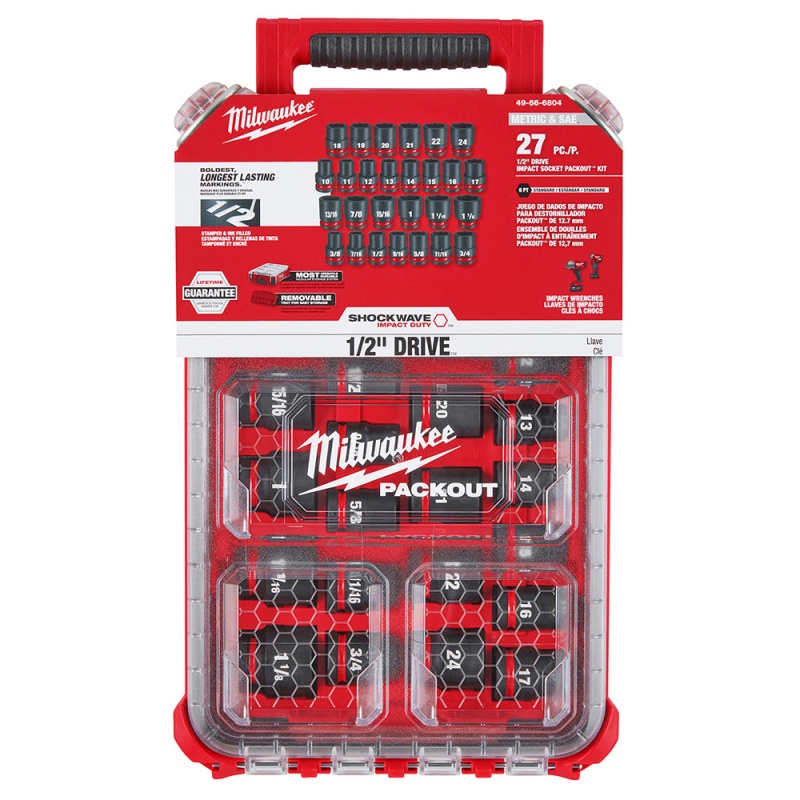 Milwaukee 49-66-6804 SHOCKWAVE 1/2?? Impact Duty Socket MM PACKOUT Set - 27 PC - Image 9