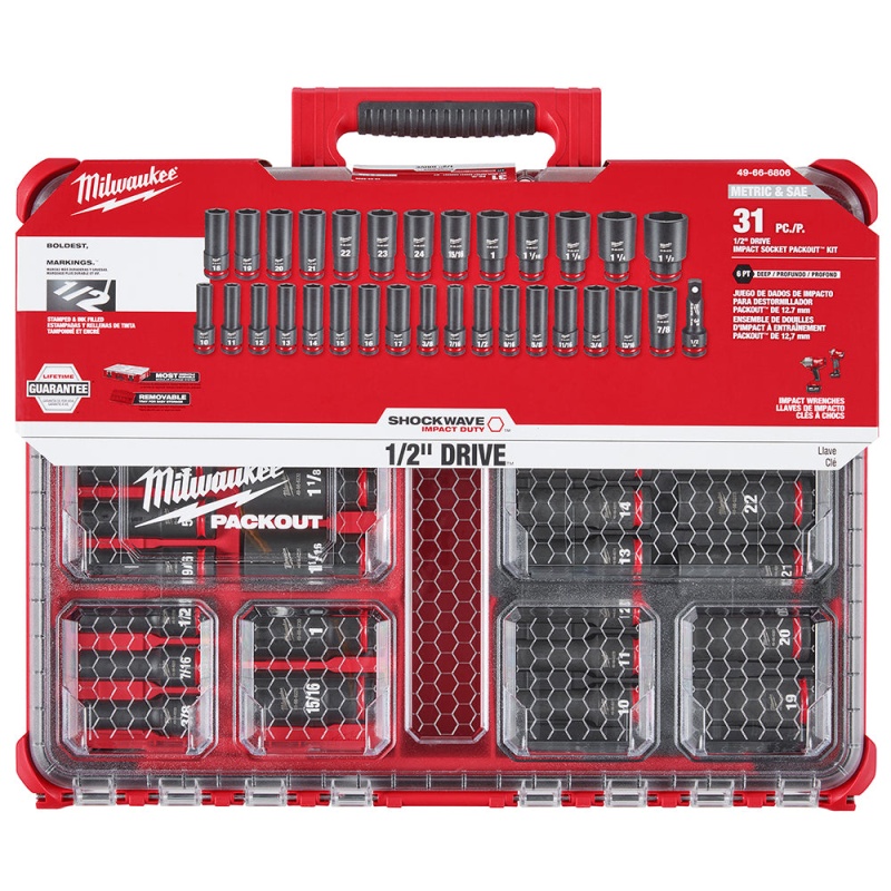 Milwaukee 49-66-6806 SHOCKWAVE 1/2?? Impact Duty Socket PACKOUT Set - 31 PC - Image 9