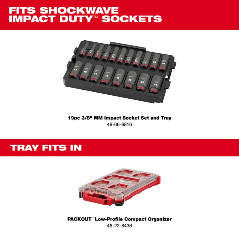 Milwaukee 49-66-6816 SHOCKWAVE 3/8?? Impact Duty Socket MM TRAY Set - 19 PC - Image 5