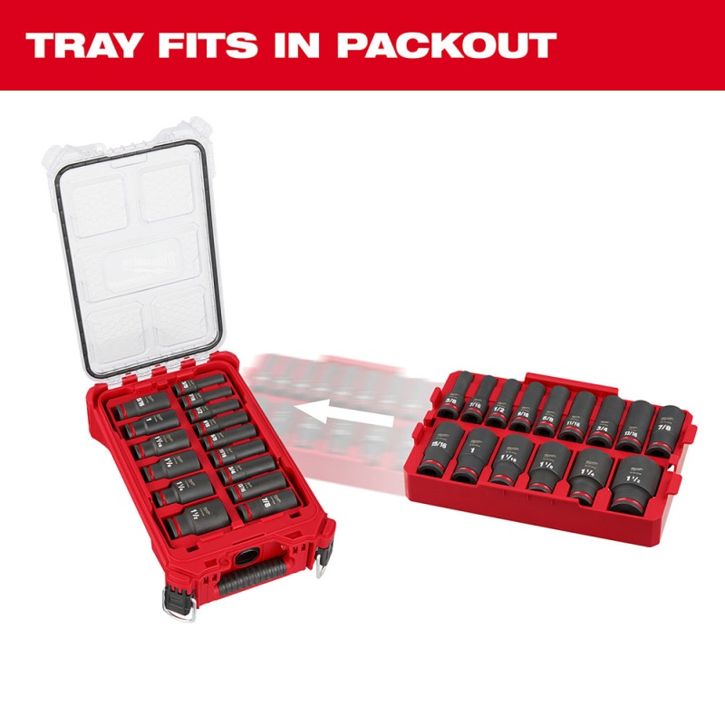 Milwaukee 49-66-6817 SHOCKWAVE 1/2" Impact Duty Socket SAE TRAY Set - 15 PC - Image 9