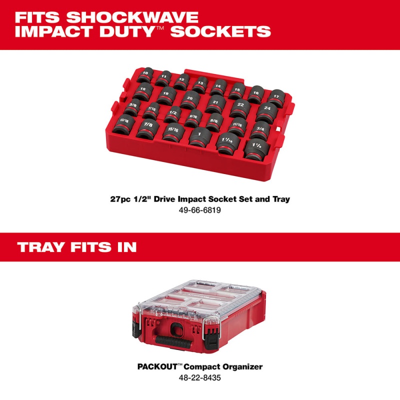 Milwaukee 49-66-6819 SHOCKWAVE 1/2?? Impact Duty Socket SAE TRAY Set - 27 PC - Image 5