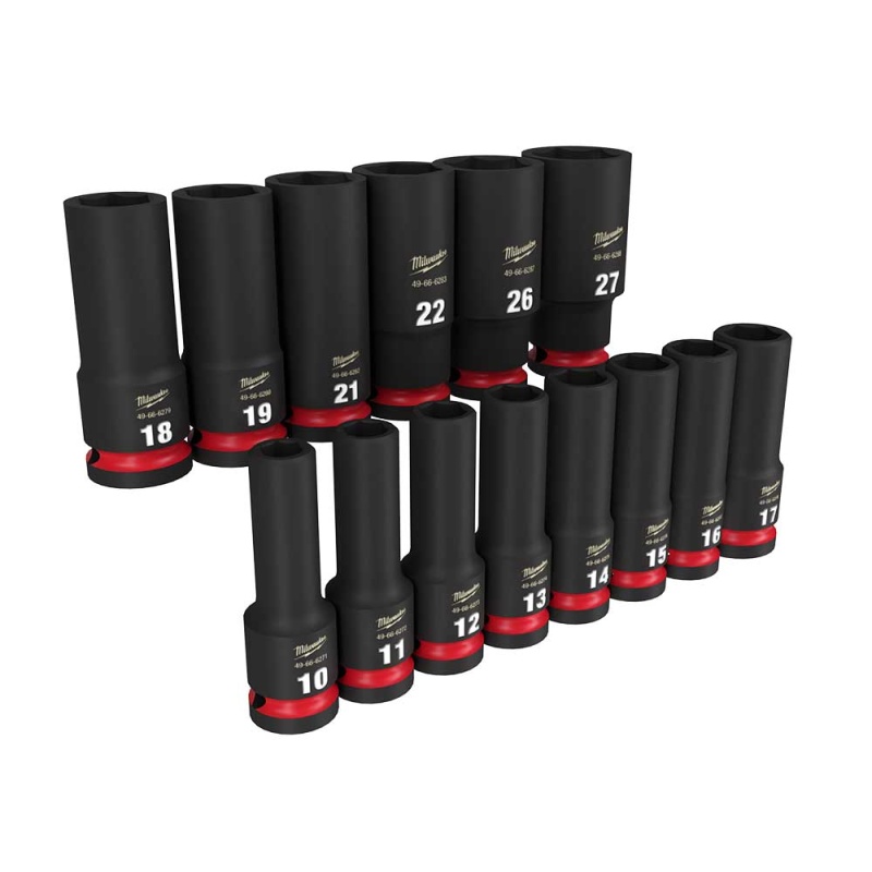 Milwaukee 49-66-7014 SHOCKWAVE 1/2" Impact Duty Metric Deep Socket Set - 14 PC - Image 5