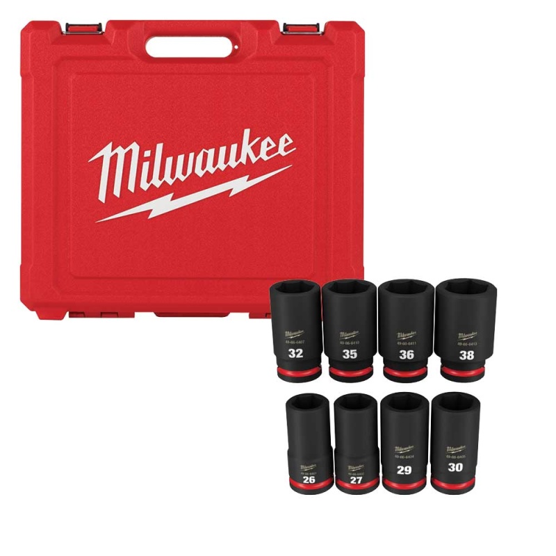 Milwaukee 49-66-7020 SHOCKWAVE Impact Duty 3/4" Metric 6 Point Socket Set - 8PC