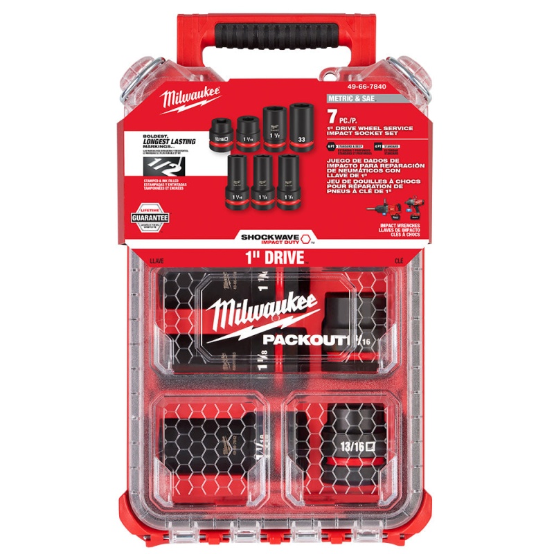 Milwaukee 49-66-7840 SHOCKWAVE Impact Drive 7PC MM / SAE Socket PACKOUT Set - Image 9