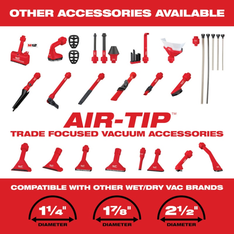 Milwaukee 49-90-2019A AIR-TIP 3-Piece Automotive Vacuum Tool Attachment Kit - Image 10