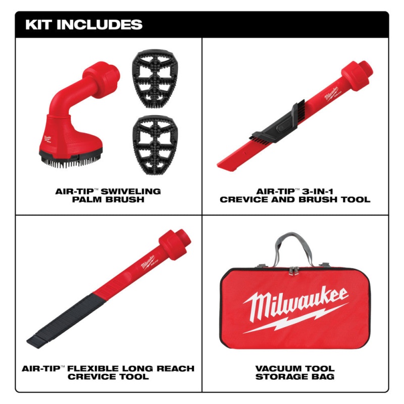 Milwaukee 49-90-2019A AIR-TIP 3-Piece Automotive Vacuum Tool Attachment Kit - Image 2