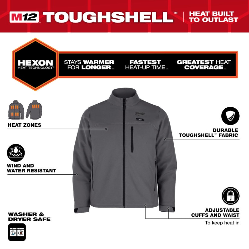 Milwaukee M100G-21M M12 12V Durable Li-Ion Heated TOUGHSHELL Jacket - Image 6