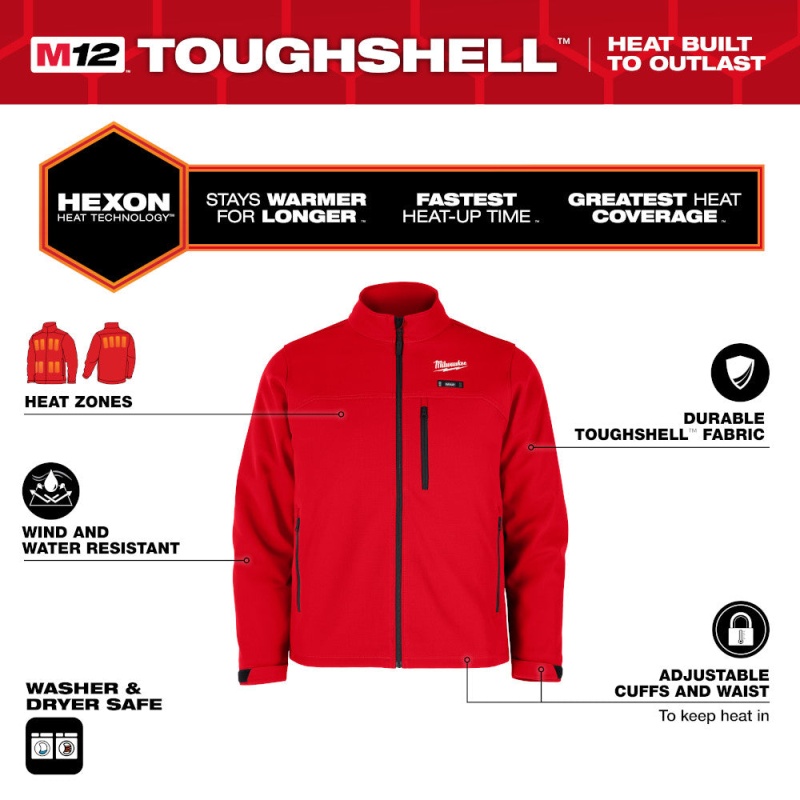 Milwaukee M100R-21L M12 12V Durable Li-Ion Heated TOUGHSHELL Jacket - Image 6