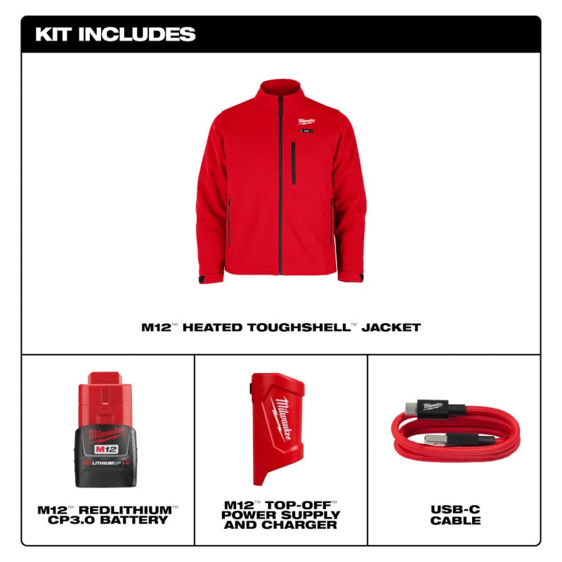 Milwaukee M100R-21L M12 12V Durable Li-Ion Heated TOUGHSHELL Jacket - Image 8