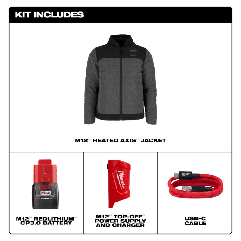 Milwaukee M102G-21L M12 12V Durable Li-Ion Heated AXIS Jacket - Image 8