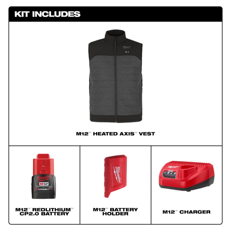 Milwaukee M300G-21L M12 12V Durable Li-Ion Heated AXIS Vest - Image 8