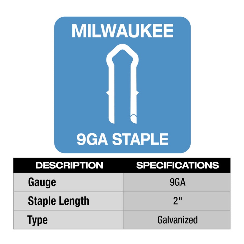 Milwaukee MPU2-960 2"  9 Gauge Hot Dipped Galvanized Staples - 960 PC - Image 5