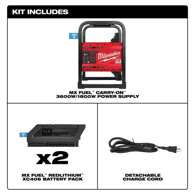 Milwaukee MXF002-82XC MX FUEL 3600W/1800W Cordless Carry-On Power Supply - Recon - Image 2