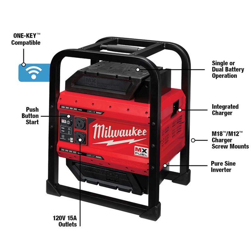 Milwaukee MXF002-82XC MX FUEL 3600W/1800W Cordless Carry-On Power Supply - Recon - Image 4