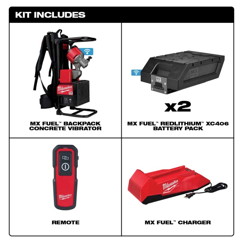 Milwaukee MXF371-82XC MX FUEL Li-Ion Backpack Concrete Vibrator Kit - Recon - Image 2