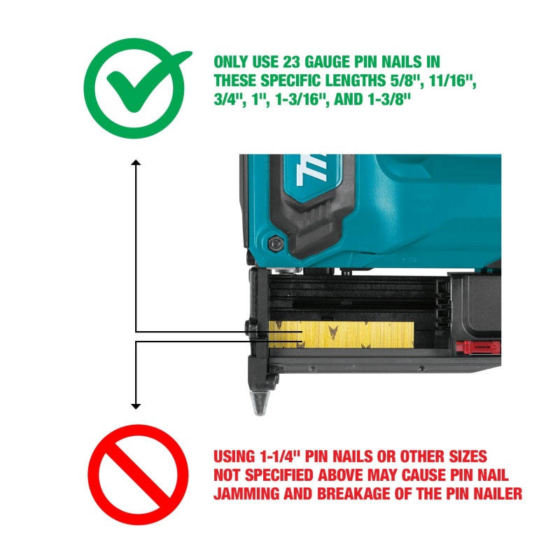 Makita XTP02Z 18-Volt 23-Gauge Lithium-Ion Cordless Pin Nailer - Bare Tool - Image 9