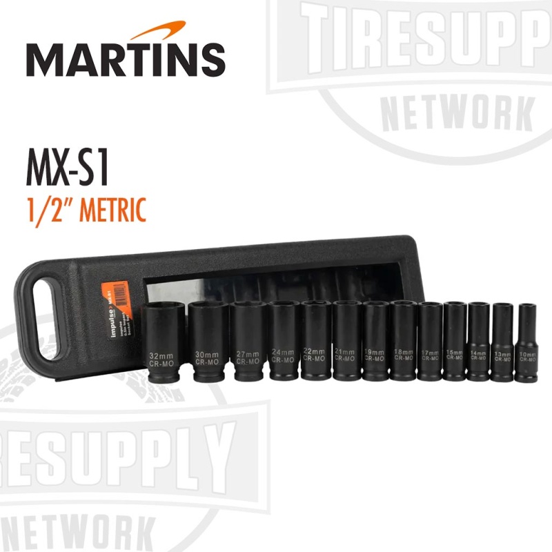 Martins | Impulse 1/2?? Drive 13-Piece Metric Impact Socket Set (MX-S1)