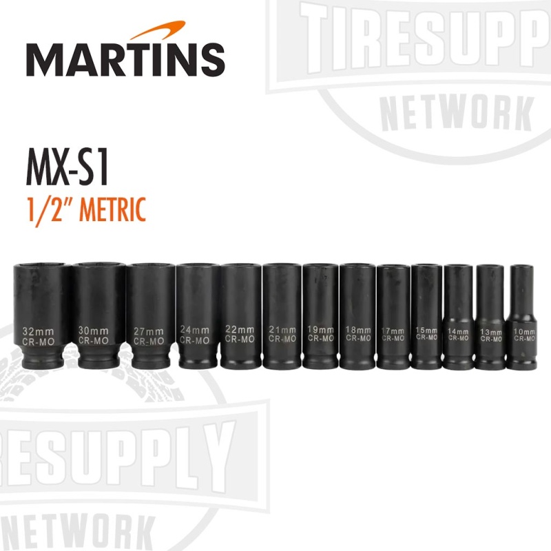 Martins | Impulse 1/2?? Drive 13-Piece Metric Impact Socket Set (MX-S1) - Image 2