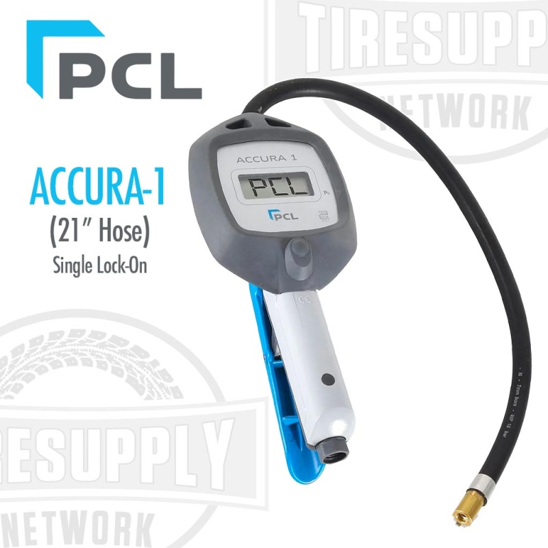 PCL | Accura-1 Digital Tire Inflator Gauge with 21?? Hose & Single Lock-On Chuck (DAC1A081N)