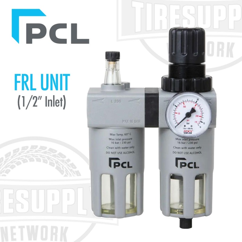 PCL | FRL Unit Filter-Regulator-Lubricator 1/2?? NPT (ATCFRL12)