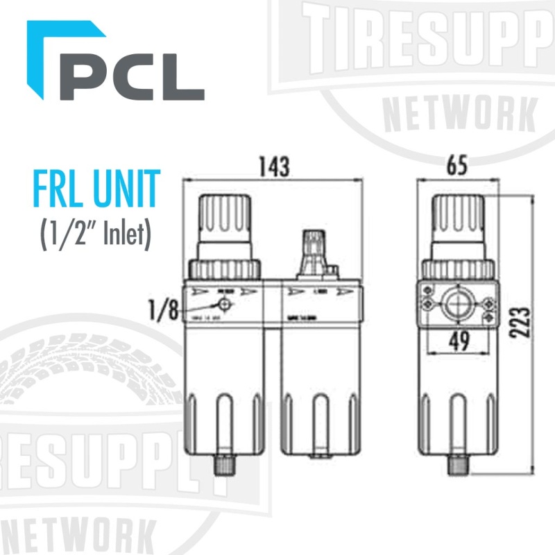 PCL | FRL Unit Filter-Regulator-Lubricator 1/2?? NPT (ATCFRL12) - Image 2