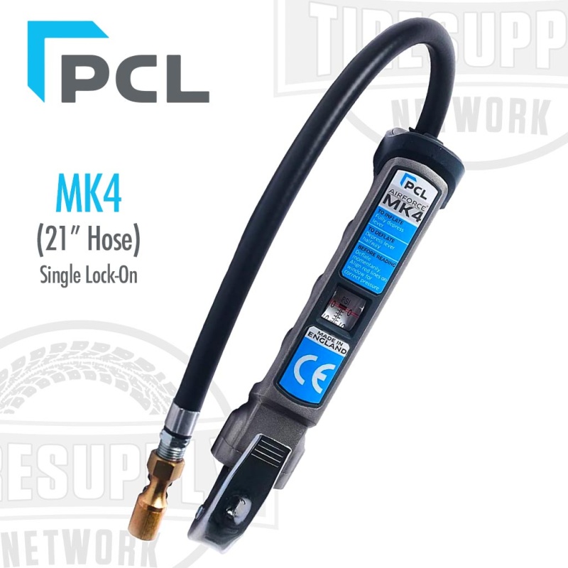 PCL | Airforce MK4 Truck Tire Inflator Gauge with 21?? Hose & Single Lock-On Chuck (AFG5A091)