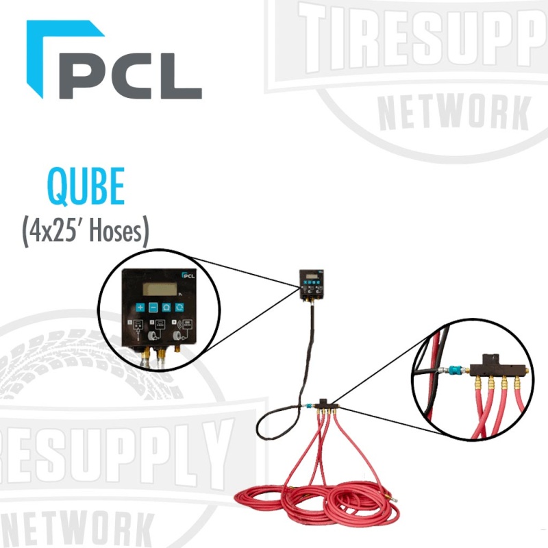 PCL | Accura QUBE 4 Mini Automatic Tire Inflation System with Four 25?? Hoses & Single Lock-On Air Chuck (QUBE44x25) - Image 2