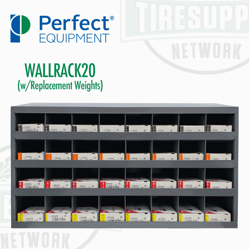 Perfect Equipment | Wheel Weight Rack: 4 Shelves - 19.25 x 34 x 8.5 HxLxW (WALLRACK20) - Image 3