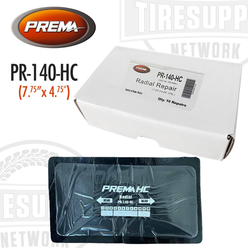 Prema PR-140-HC Heat Cure Radial Tire Repair Patch Units