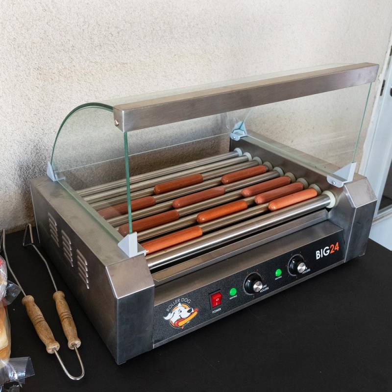 Roller Dog RDB24SS Commercial Style 24 Hot Dog 9 Roller Grill Cooker Machine - Image 6