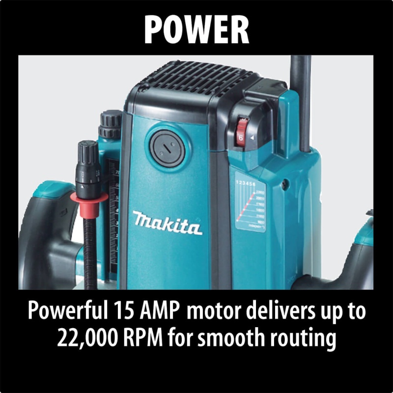 Makita RP2301FC 3-1/4 HP 15.0 Amp 9,000-22,000 Rpm 2-3/4-Inch Plunge Router - Image 5