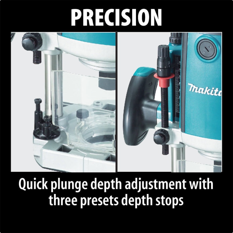 Makita RP2301FC 3-1/4 HP 15.0 Amp 9,000-22,000 Rpm 2-3/4-Inch Plunge Router - Image 6