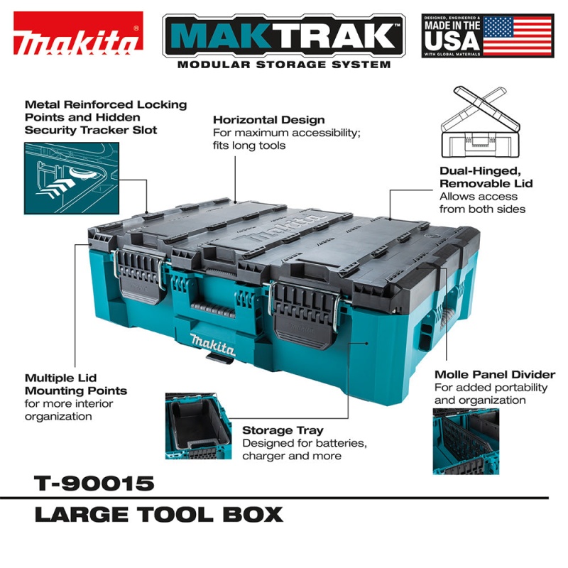 Makita T-90015 MAKTRAK Large Tool Box w/ 100 lbs Capacity - Image 3