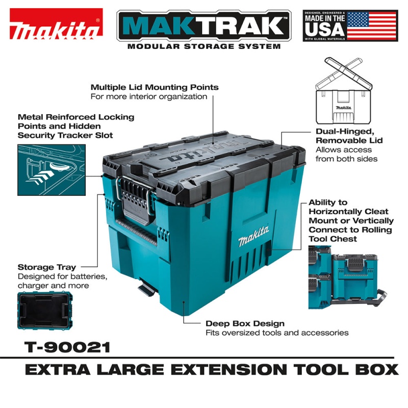 Makita T-90021 MAKTRAK Extra Large Extension Tool Box w/ 100 lbs Capacity - Image 3