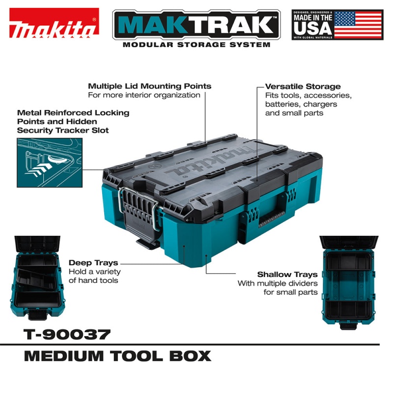 Makita T-90037 MAKTRAK Medium Tool Box w/ 75 lbs Capacity - Image 3