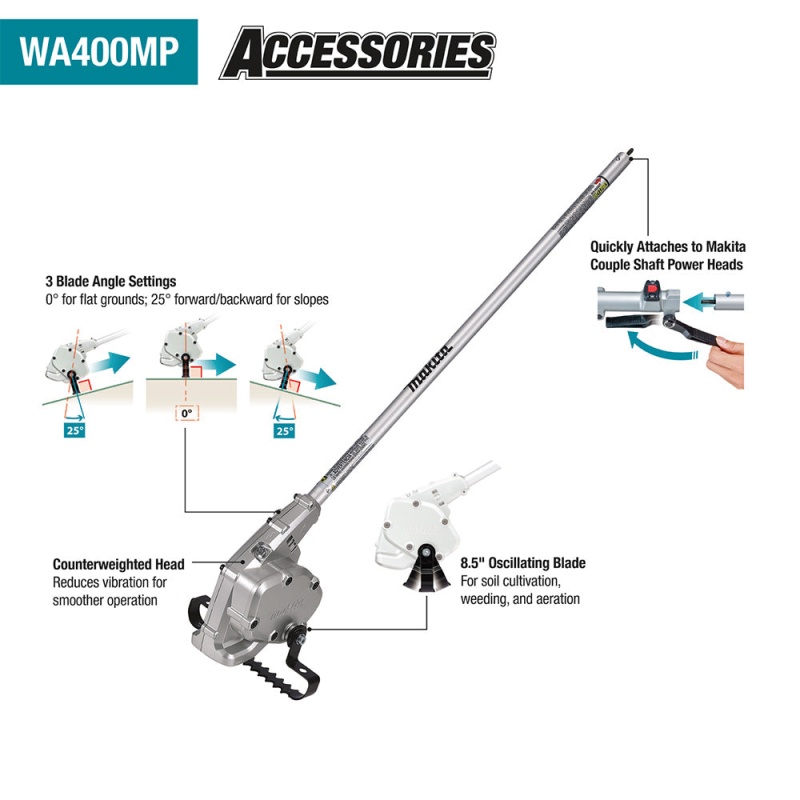 Makita WA400MP Cultivator Hoe Weeding Couple Shaft Attachment - Image 2