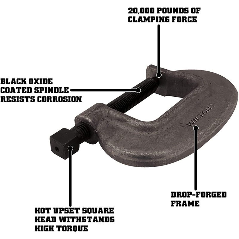 WILTON 14554 4FC 0" - 4.5" Opening C-Clamp Full Closing Spindles - Image 2