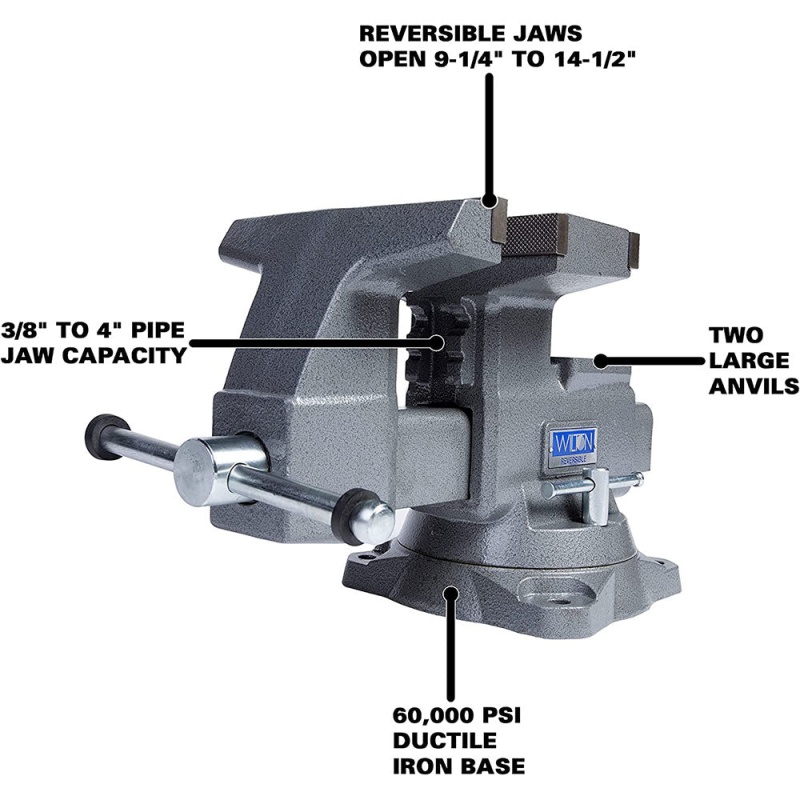 WILTON 28823 8" Jaw Reversible Mechanic Vise 9.5"/11.75" Opening 5" Depth - Image 2