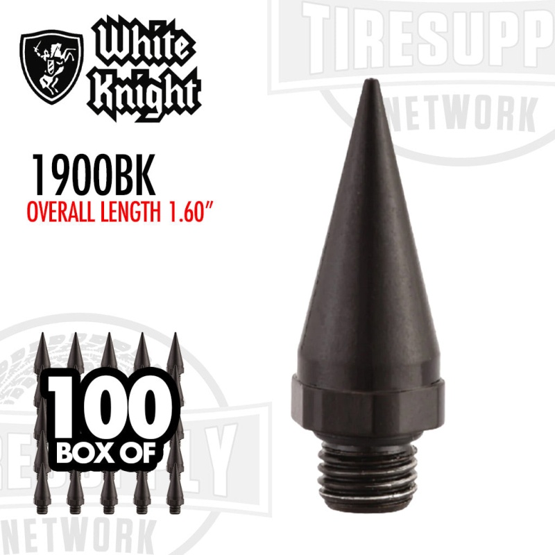 White Knight 1900BK Black Aluminum Spike Extension - 1.60?? Length - Box of 100